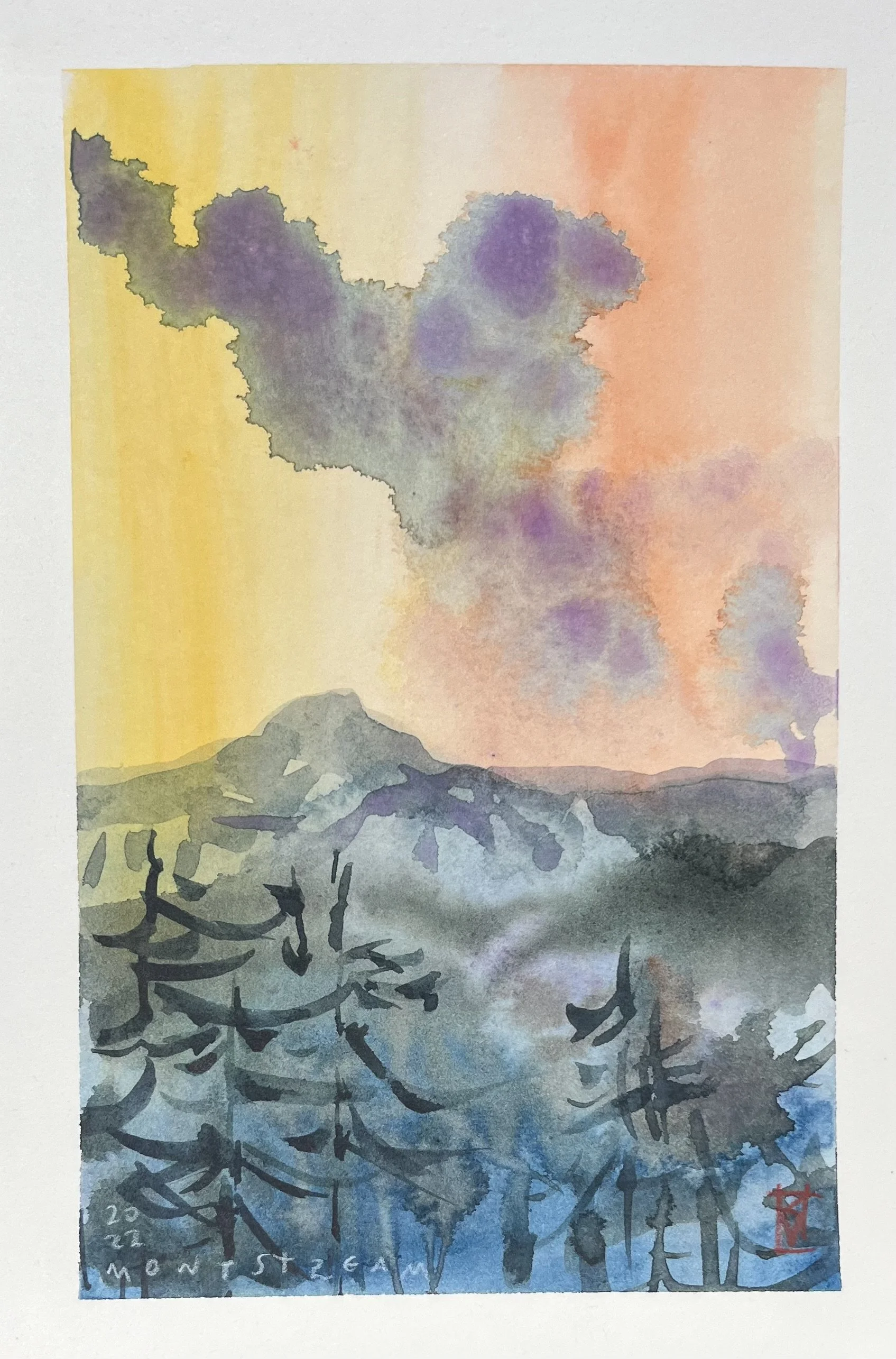 camels hump sunset
5" x 7" unframed 
$95