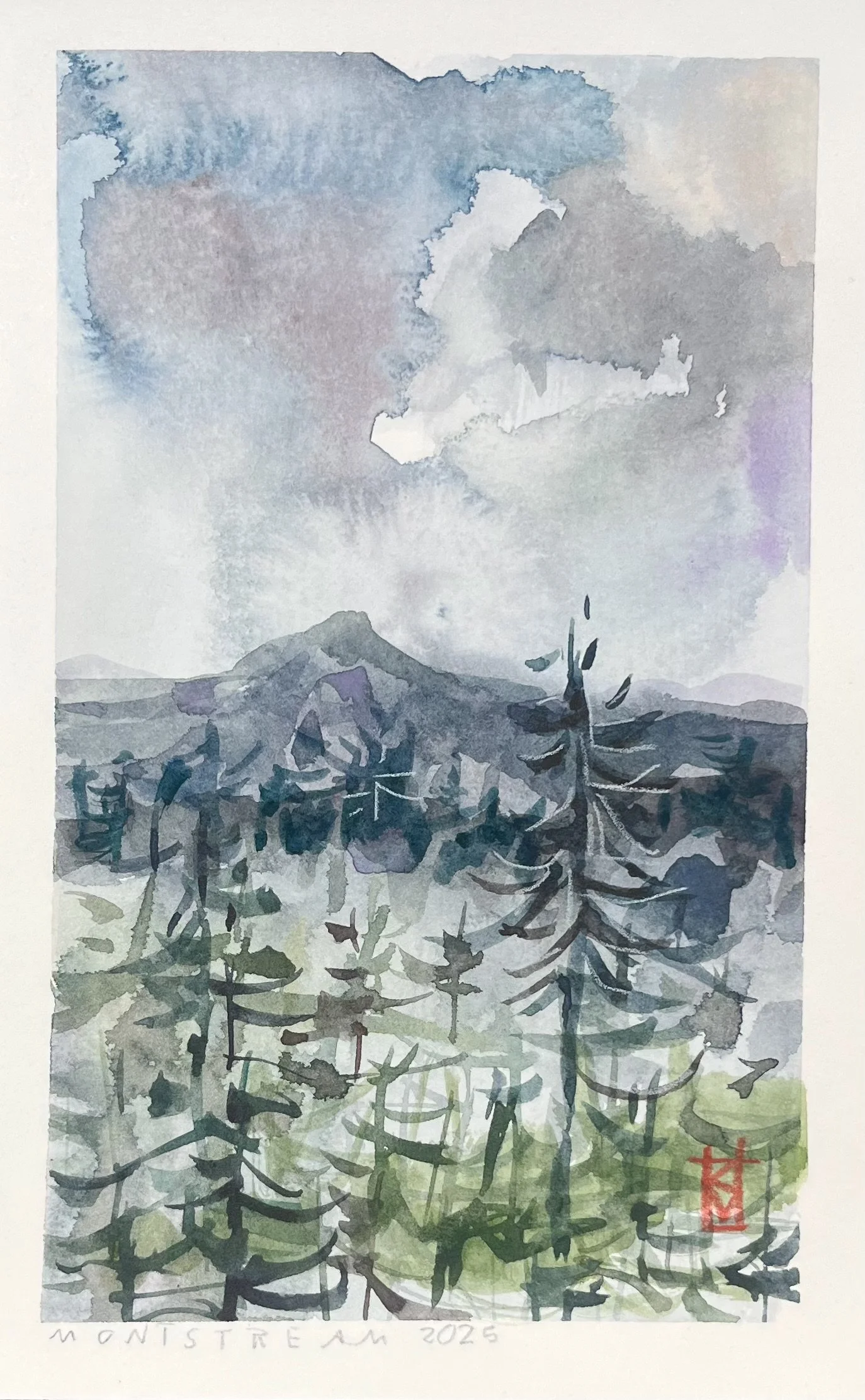 camel's hump in gray
4.5" x 7" unframed
$95