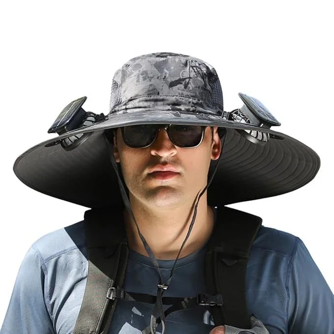 Wide Brim Hat w/Solar Powered Cooling Fans