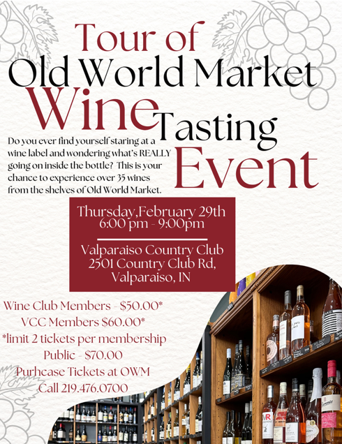 Old World Market Wine Tasting Event
