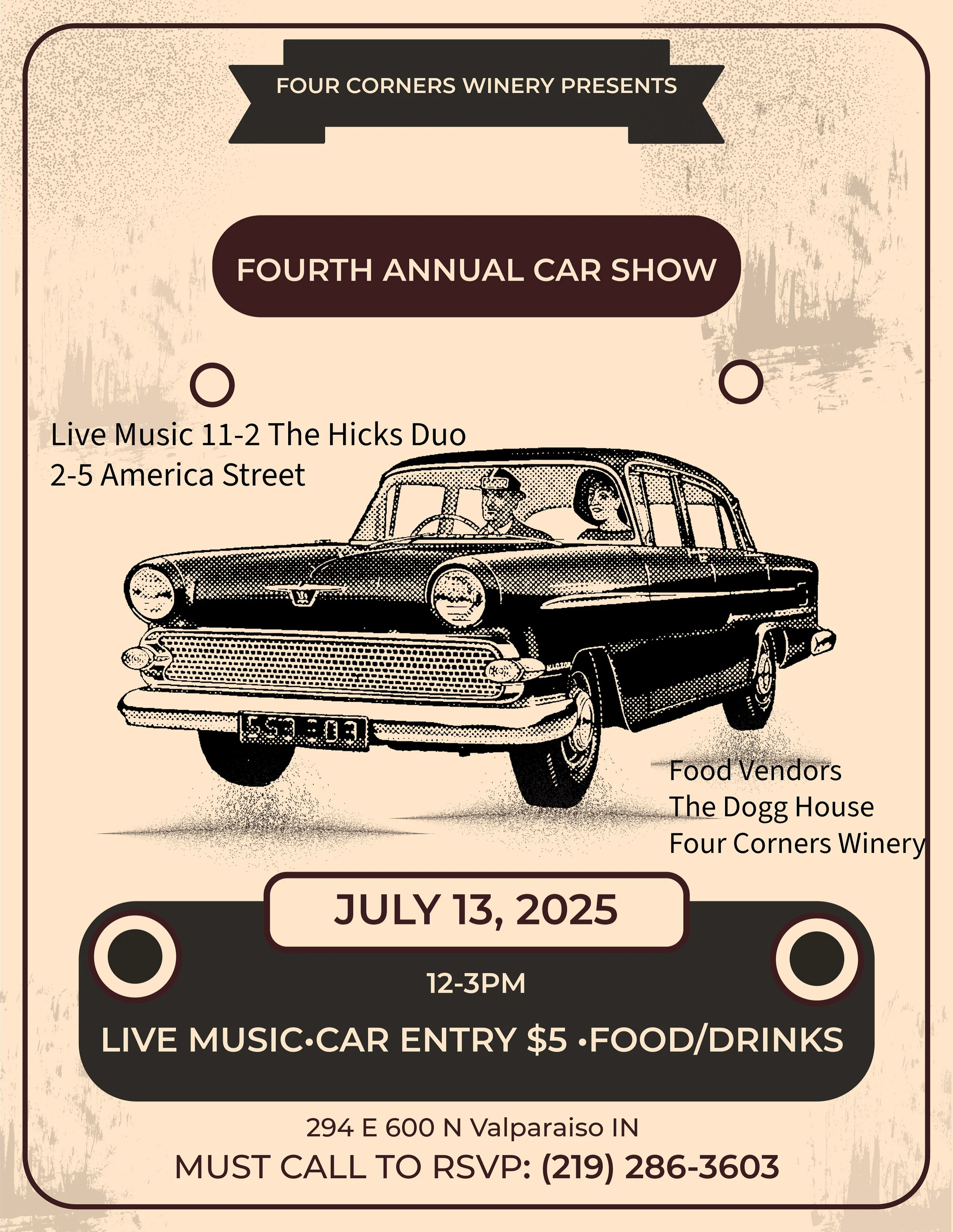 Four Corners Winery Presents | 4th Annual Car Show