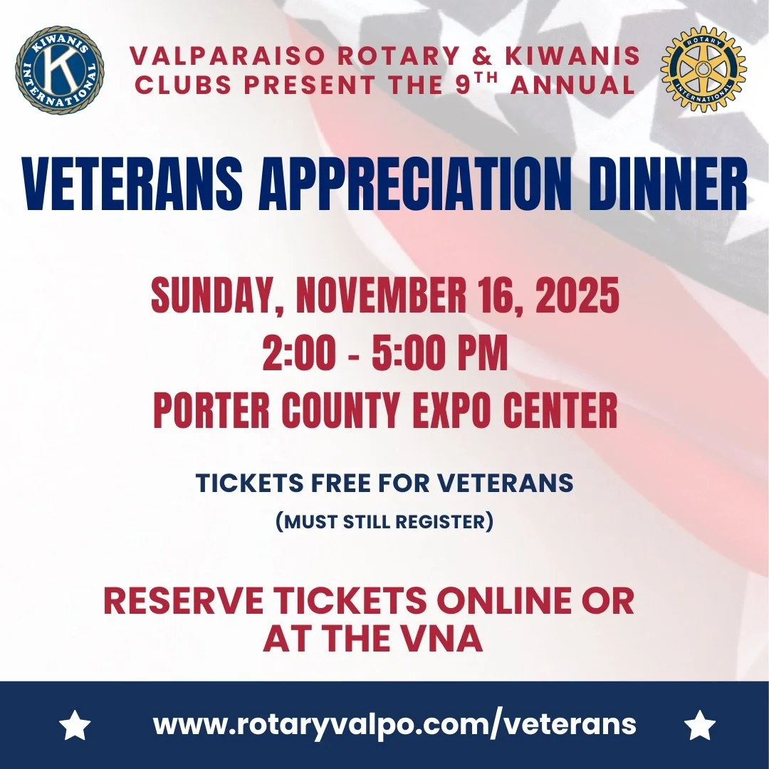 Valparaiso Rotary &amp; Kiwanis Clubs Present | 9th Annual Veterans Appreciation Dinner