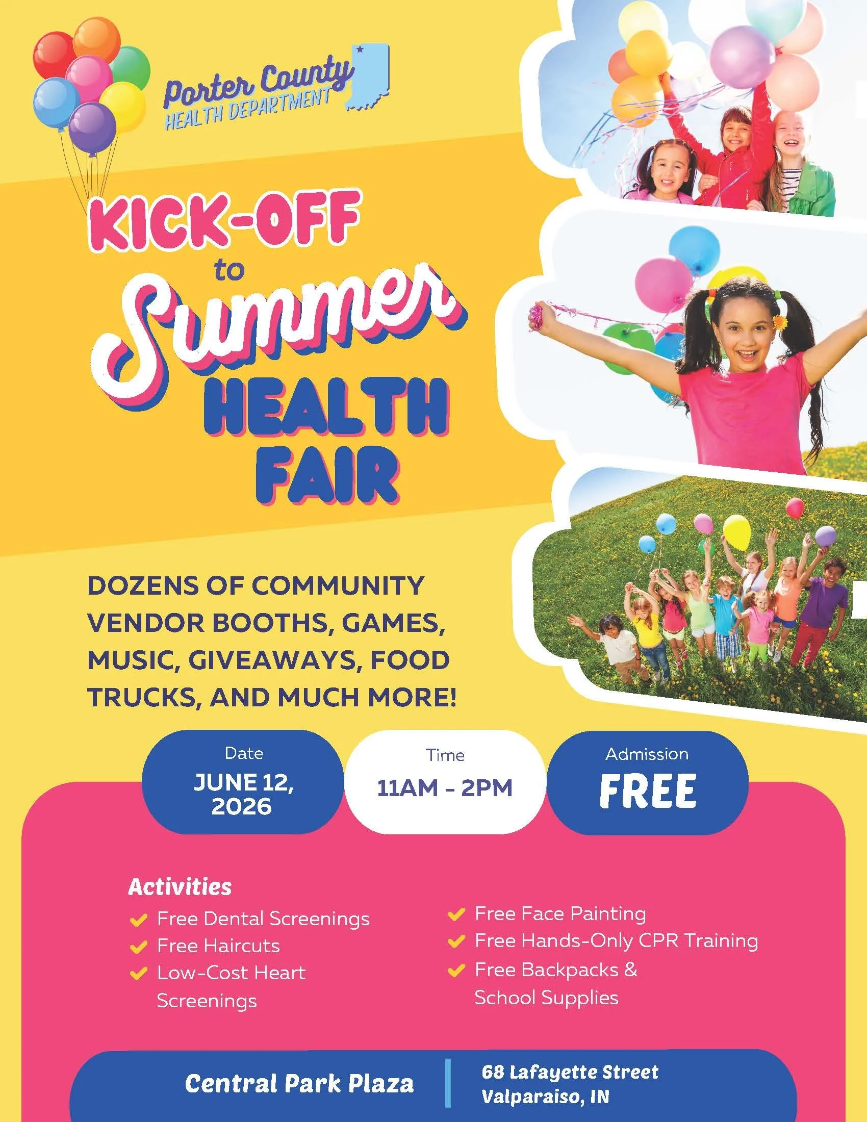 Porter County Health Department Presents | Kick-Off to Summer Health Fair