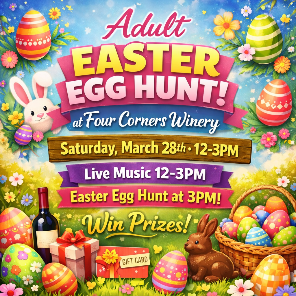 4 CORNERS WINERY PRESENTS | 🐣🍷 Adult Easter Egg Hunt at Four Corners Winery! 🍷🐣