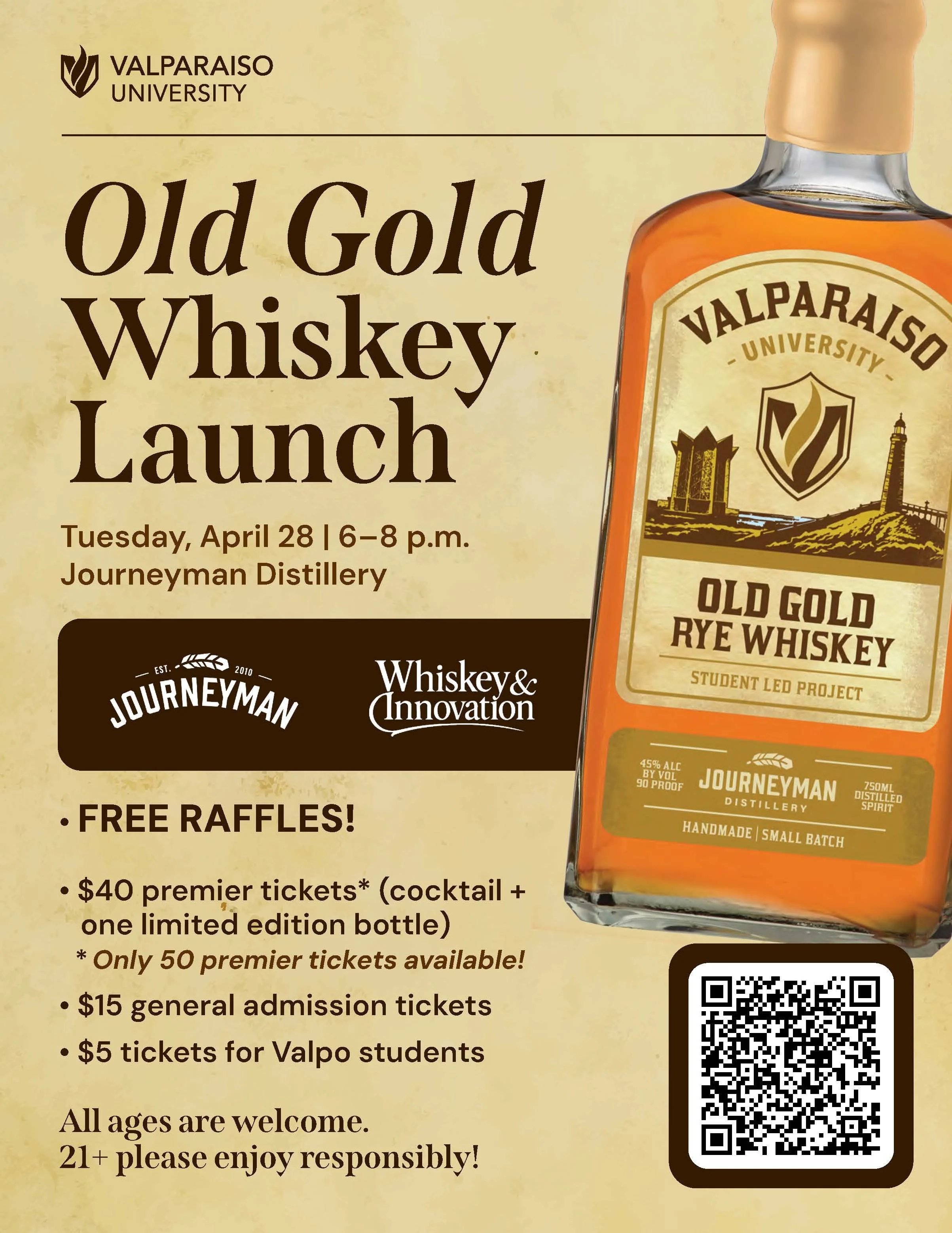 Valparaiso University Presents | Old Gold Whiskey Launch