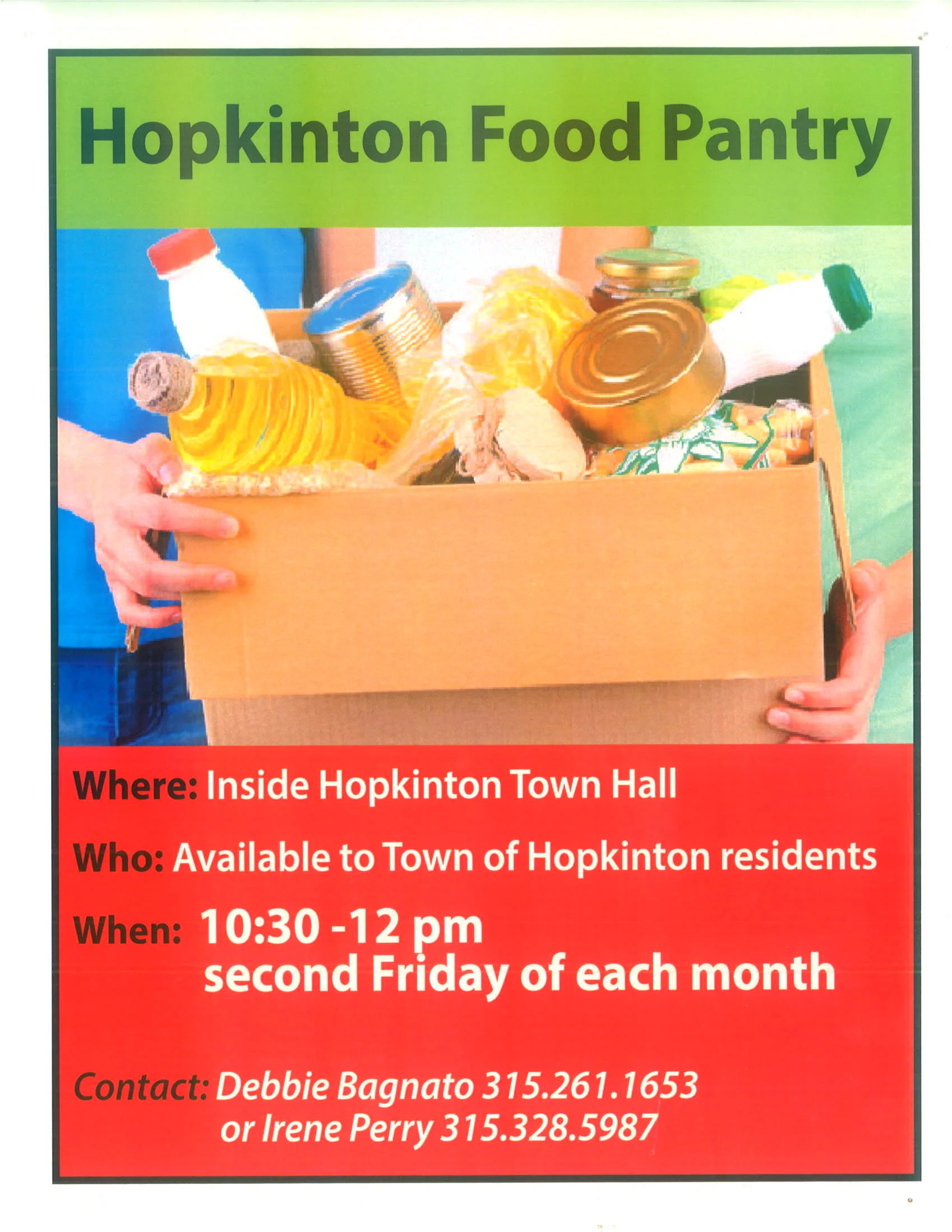 Food Pantry — Town of Hopkinton, NY