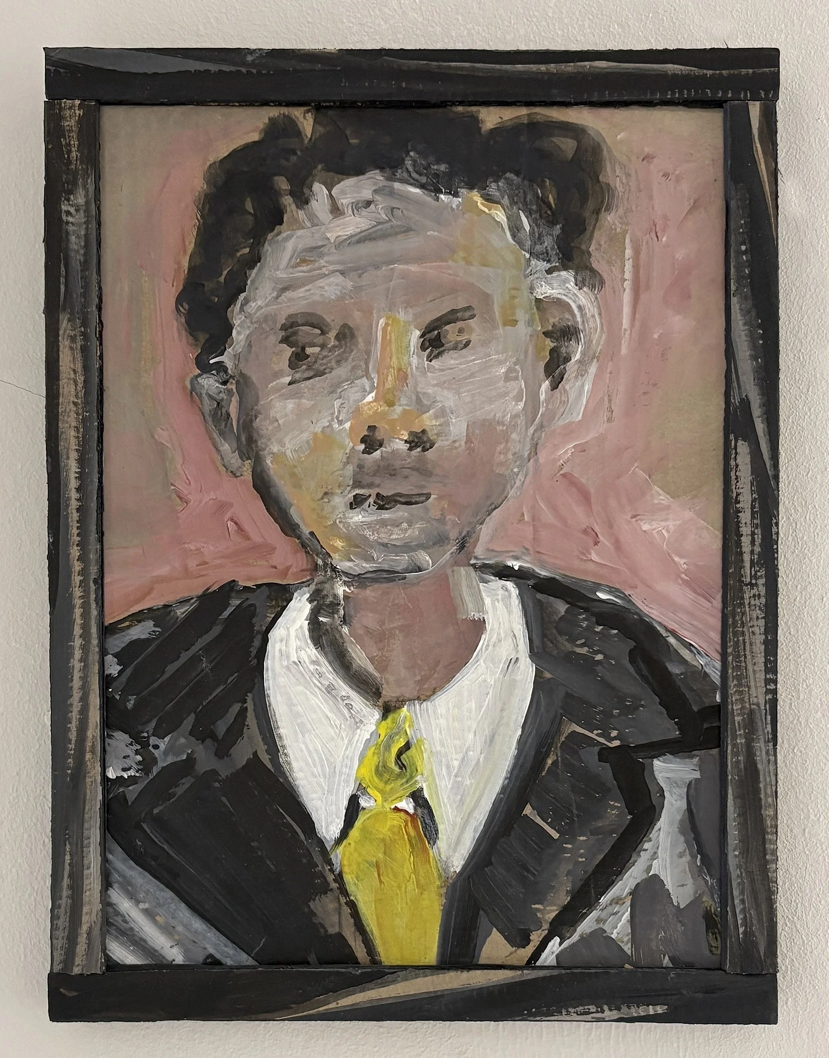 Pinstripe Dad on Cardboard made for Crowd Scene, group show at Finch Gallery, London Fields, Nov 3 - Dec 6.
