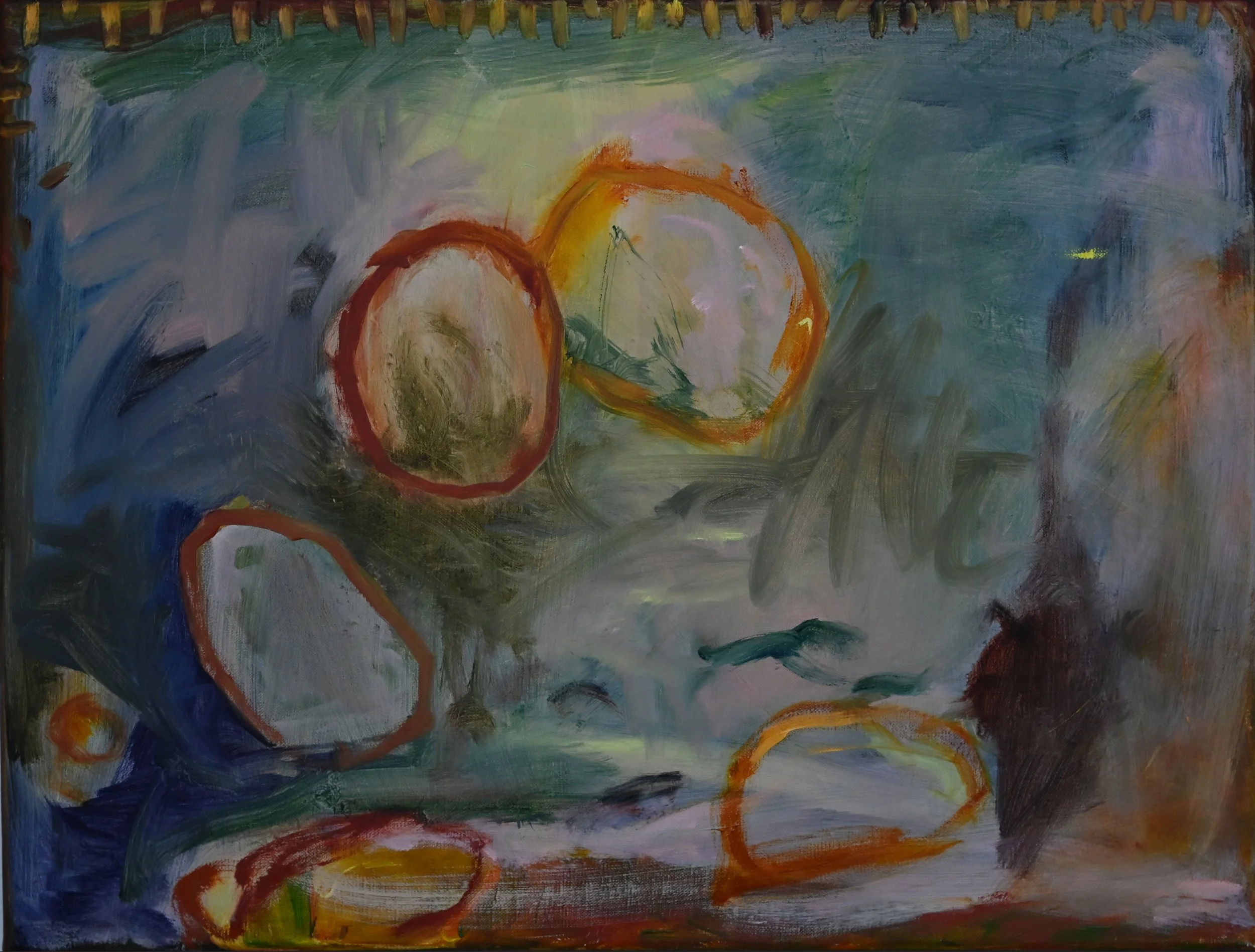 Headlands, Catching a Scent. Oil and acrylic on linen, 46 x 60.5, 2025