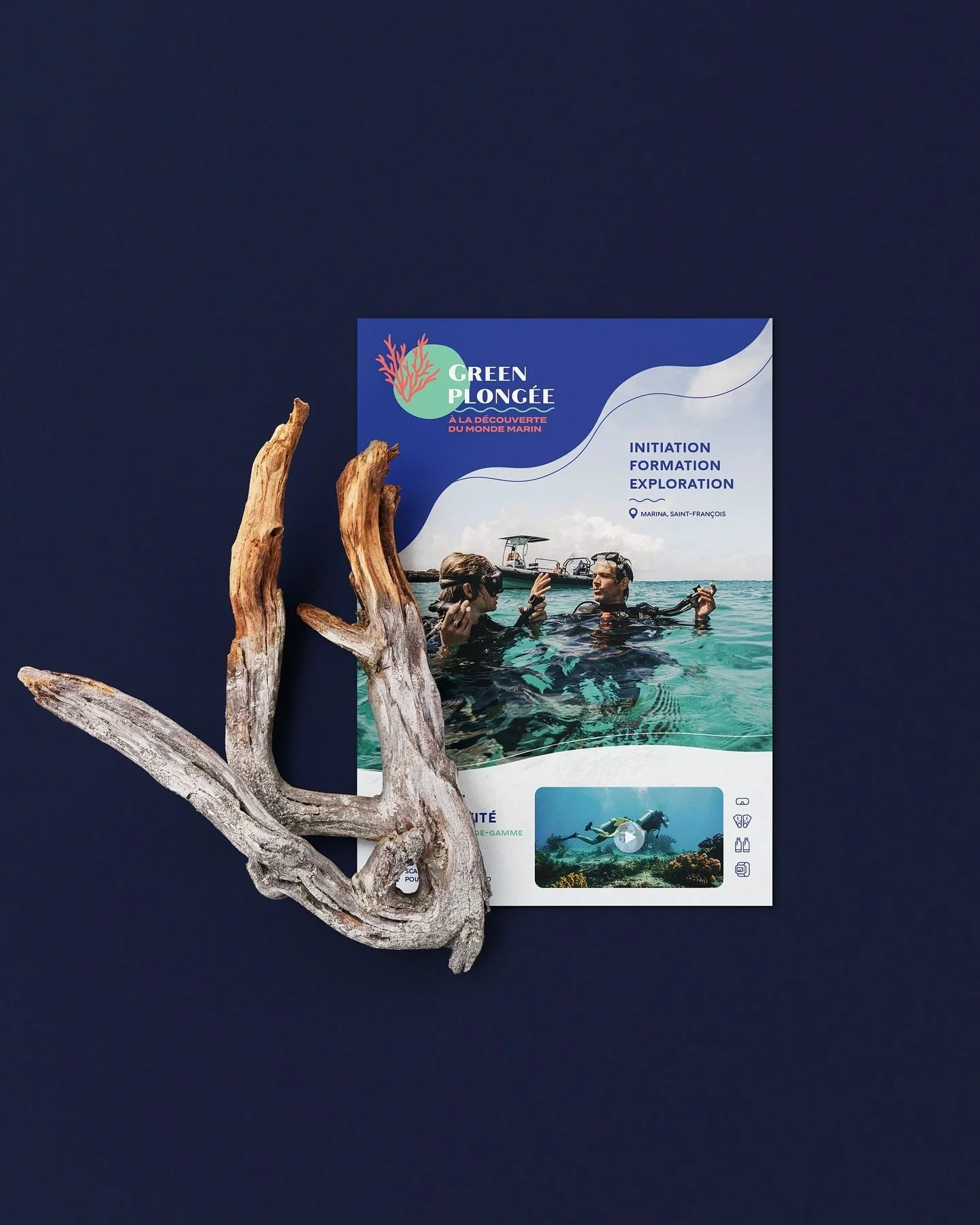 Fusionner l&rsquo;&eacute;l&eacute;gance et l&rsquo;aventure dans un m&ecirc;me support de communication, c&rsquo;est ce que nous avons voulu transmettre avec @green_plongee pour promouvoir ses formations et ses explorations sous-marines 🐠 dans la m