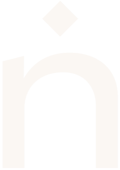 Logo blanc d'une lettre 'h' avec un point au-dessus de la barre verticale, sur fond noir.