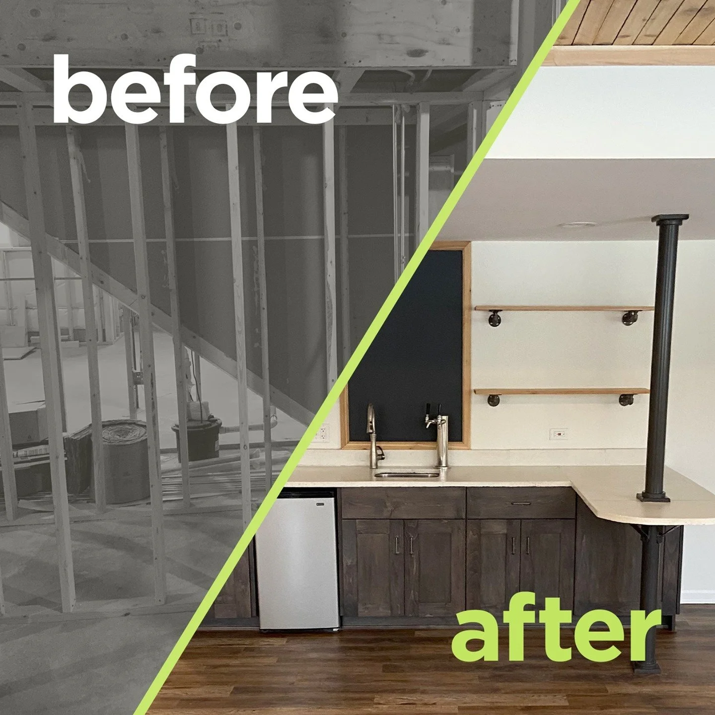 Basement remodels are some of the biggest transformations! It never gets old seeing cold, dark places where memories are stored turn into bright spaces where memories are made.
.
.
.
.
.
#elevationcarpentry #basementremodel #yourperfectspace #beforea