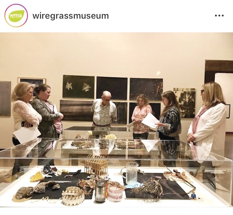 docents touring the exhibition at Wiregrass Museum of Art