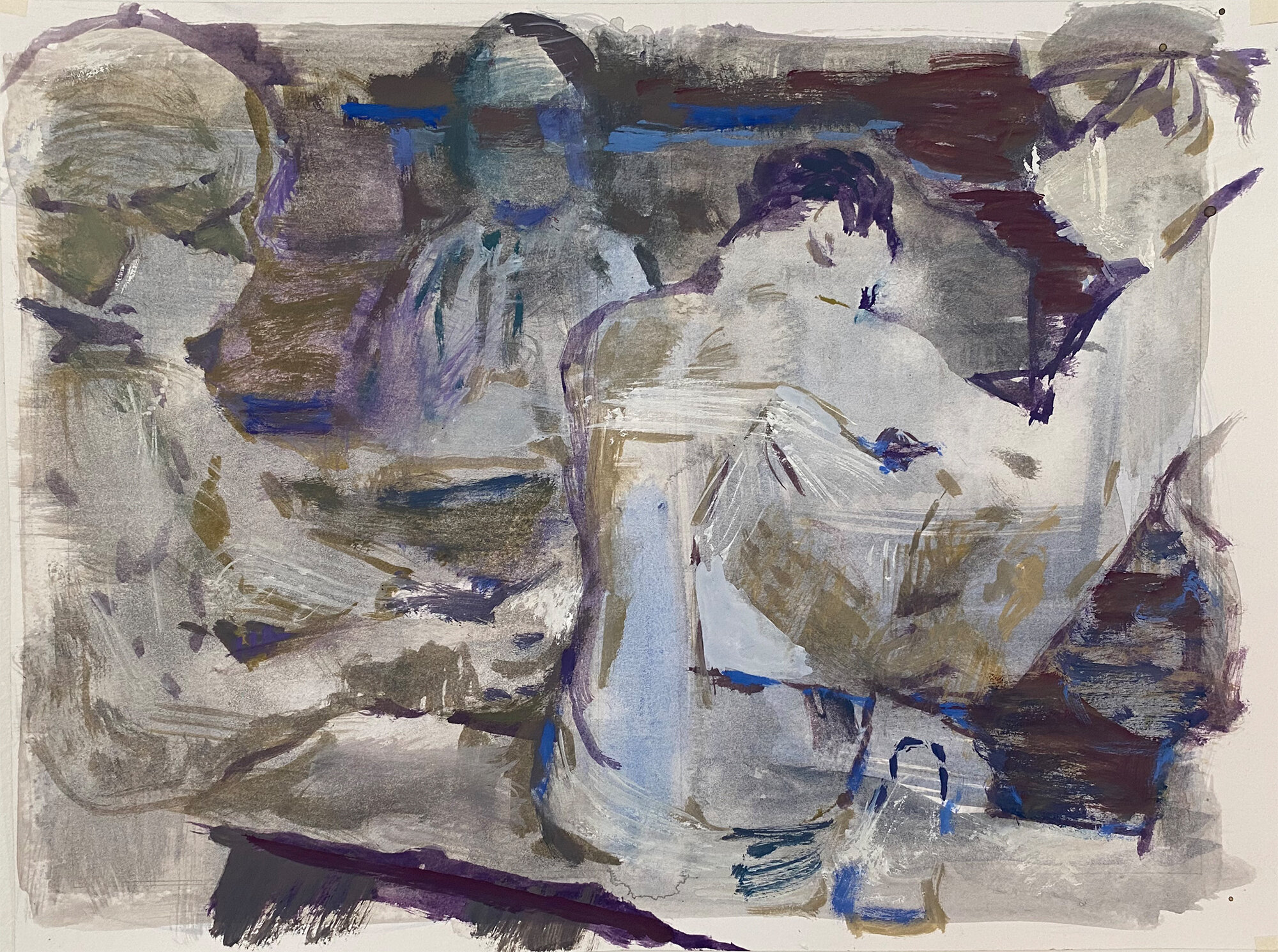Field hospital (version II) , watercolor and gouache, 2020