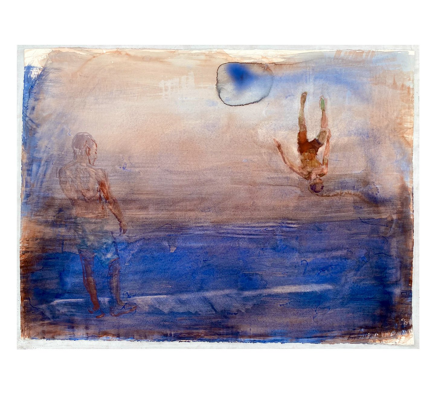 The Dive, watercolor on paper, 2021