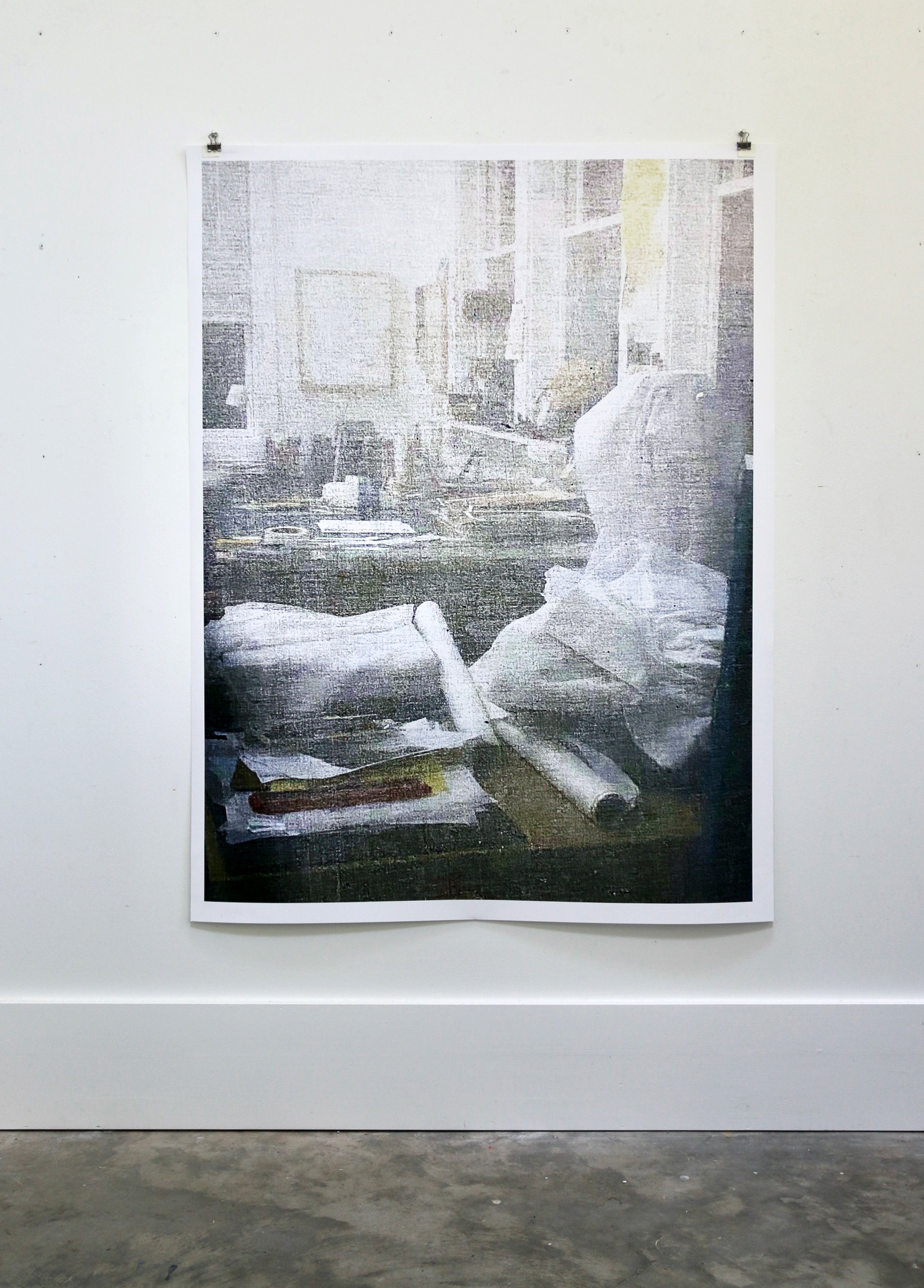  Studio clutter, 2023, archival pigment print and wax with traces of watercolor on paper © Zdenko Krtić 
