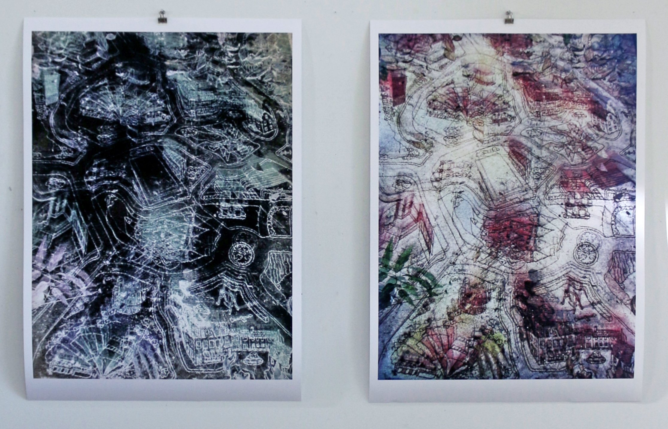  Mrs. Pickering’s magic carpet, 2022, diptych, archival pigment print and wax  