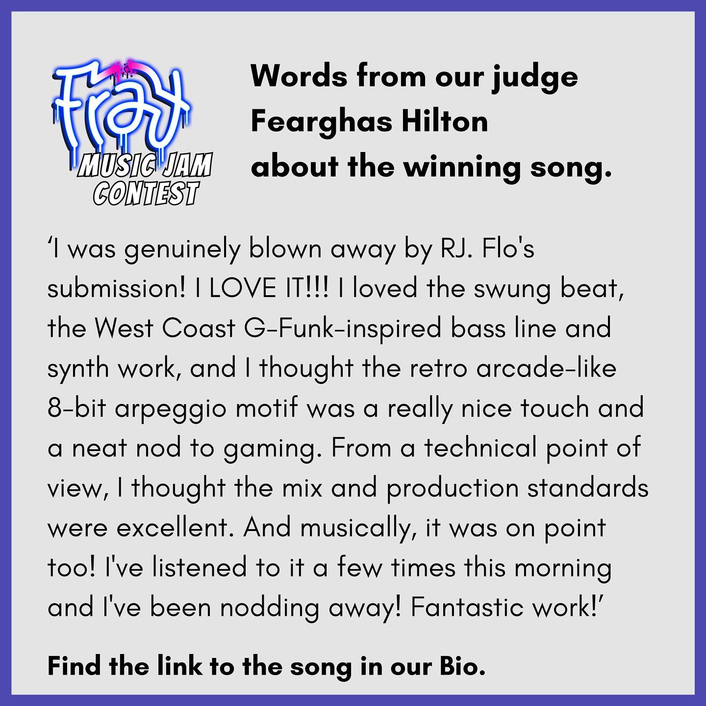 Words from our judge Fearghas about the winning track from @rj_flo 🙌🏻

We&rsquo;re looking forward to expanding our collaborations and work in the future. 

CandyBomber productions are all about making connections in various art forms, and we&rsquo