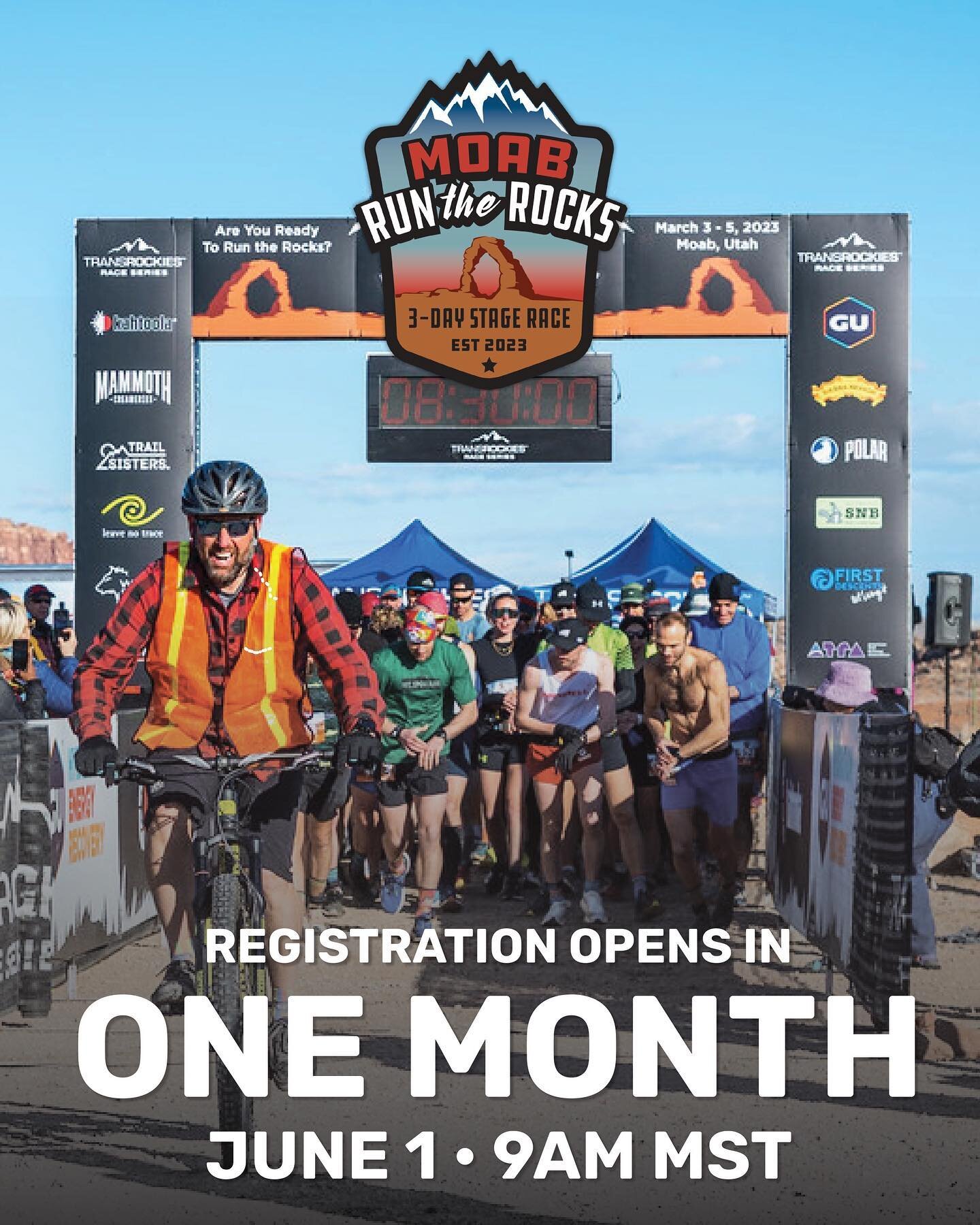 Mark your calendars!! You&rsquo;ll be able to register for our amazing Moab Run the Rocks stage race in four weeks! 

We sell out quickly so get on it 🗓️