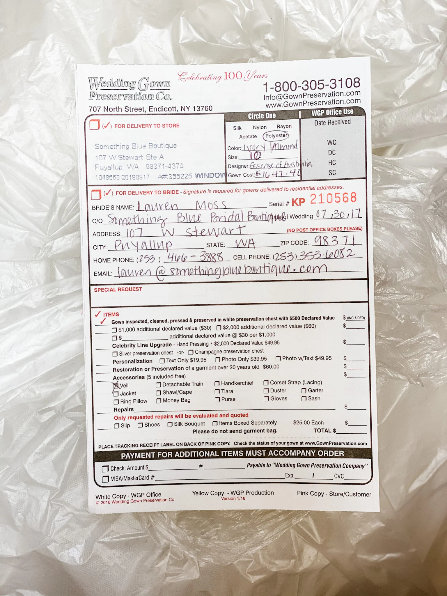 Wedding Gown Preservation — Something Blue Bridal Boutique