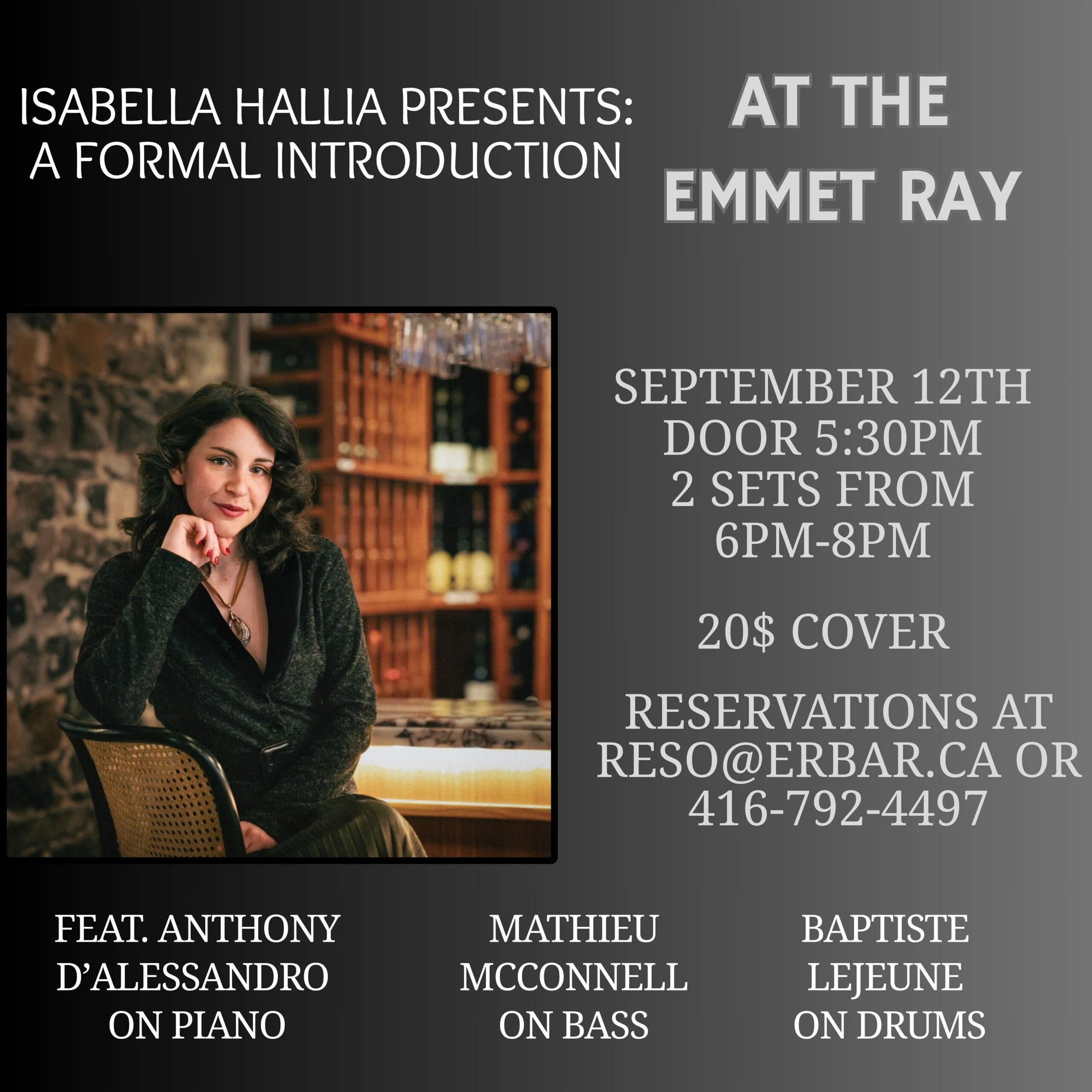 Toronto, ON: Isabella Hallia at the Emmet Ray