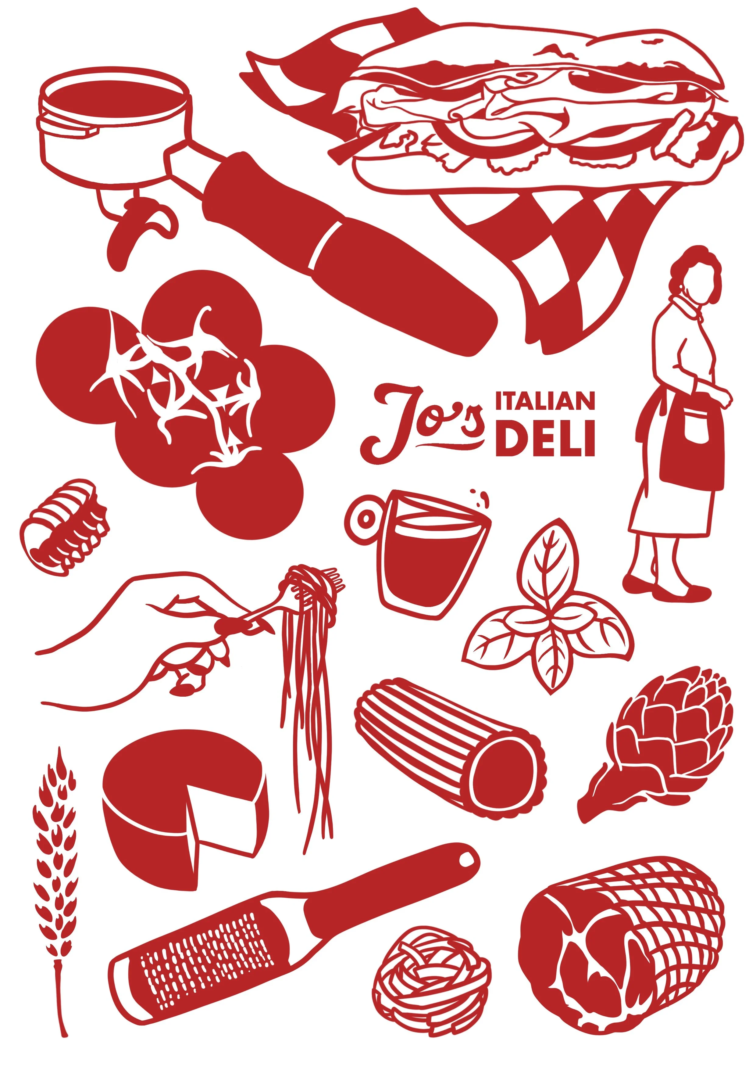 Jo's Italian Deli Merchandise & Brand Artwork