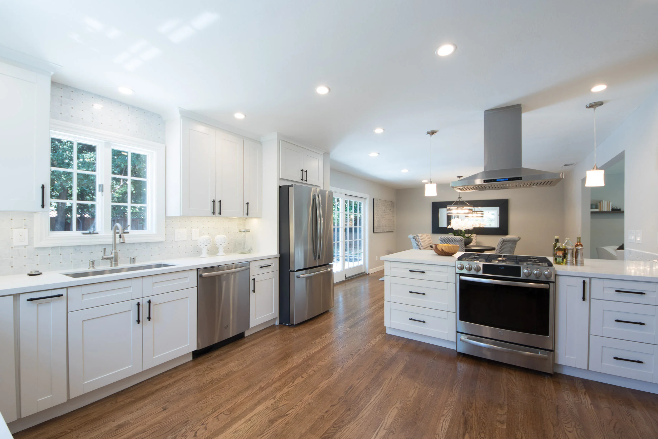 Enlarged kitchen includes chef’s amenities and new oak flooring