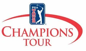PGA Tour Champions Tour logo with text and graphic design