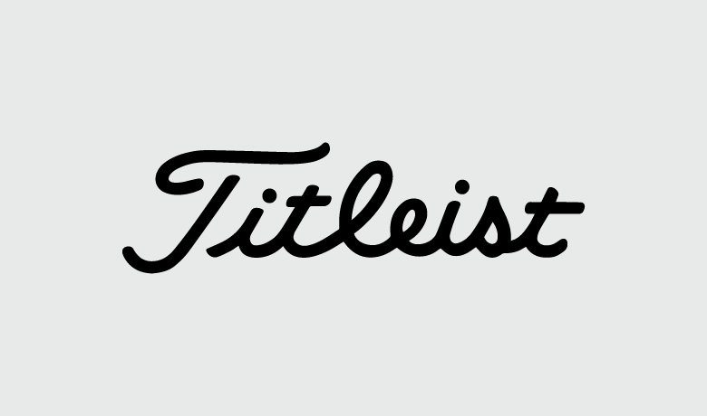 Titleist logo in black cursive font on a light gray background.