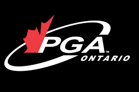 PGA Ontario logo with a red maple leaf and stylized golf ball design