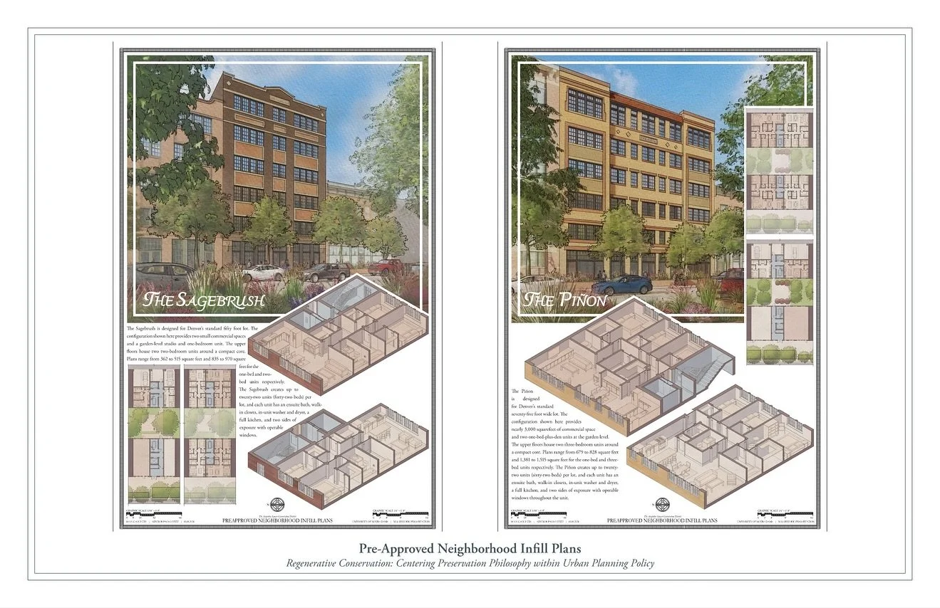 STUDENT

SEAN GAOUETTE
University of Notre Dame

REGENERATIVE CONSERVATION: CENTERING PRESERVATION PHILOSOPHY WITHIN URBAN PLANNING POLICY: DENVER

This project embodies the Spirit of the West, both deeply rooted in people and place, and continually 