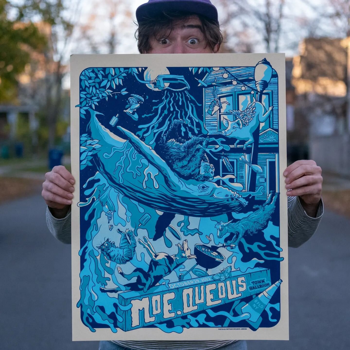 Peekaboo! 😛 So honored to have made the poster for the great @moetheband and @aqueousband otherwise known as MOE.QUEOUS! 
.
Theme of this print was a buffalo block party and boi-o-boy do i miss a good block party.. summer hangs, streets closed with 