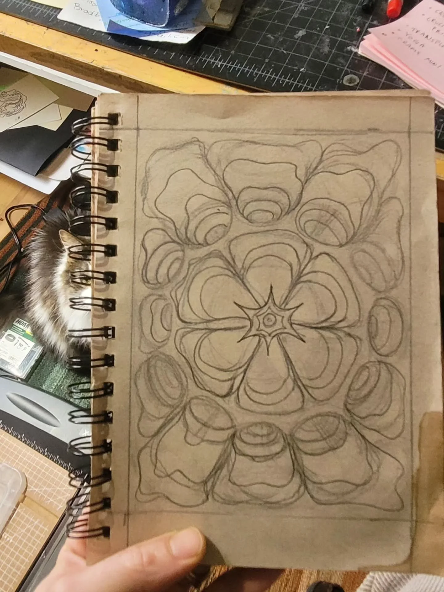 Worked up a 5x7 for the @thecrucible716 exchange. Pencil, watercolor pencils and posca markers on some black @frenchpaperco.

Going to explore this drawring a little more -  thinking of color separations and screenprinting out a little edition

 Me l