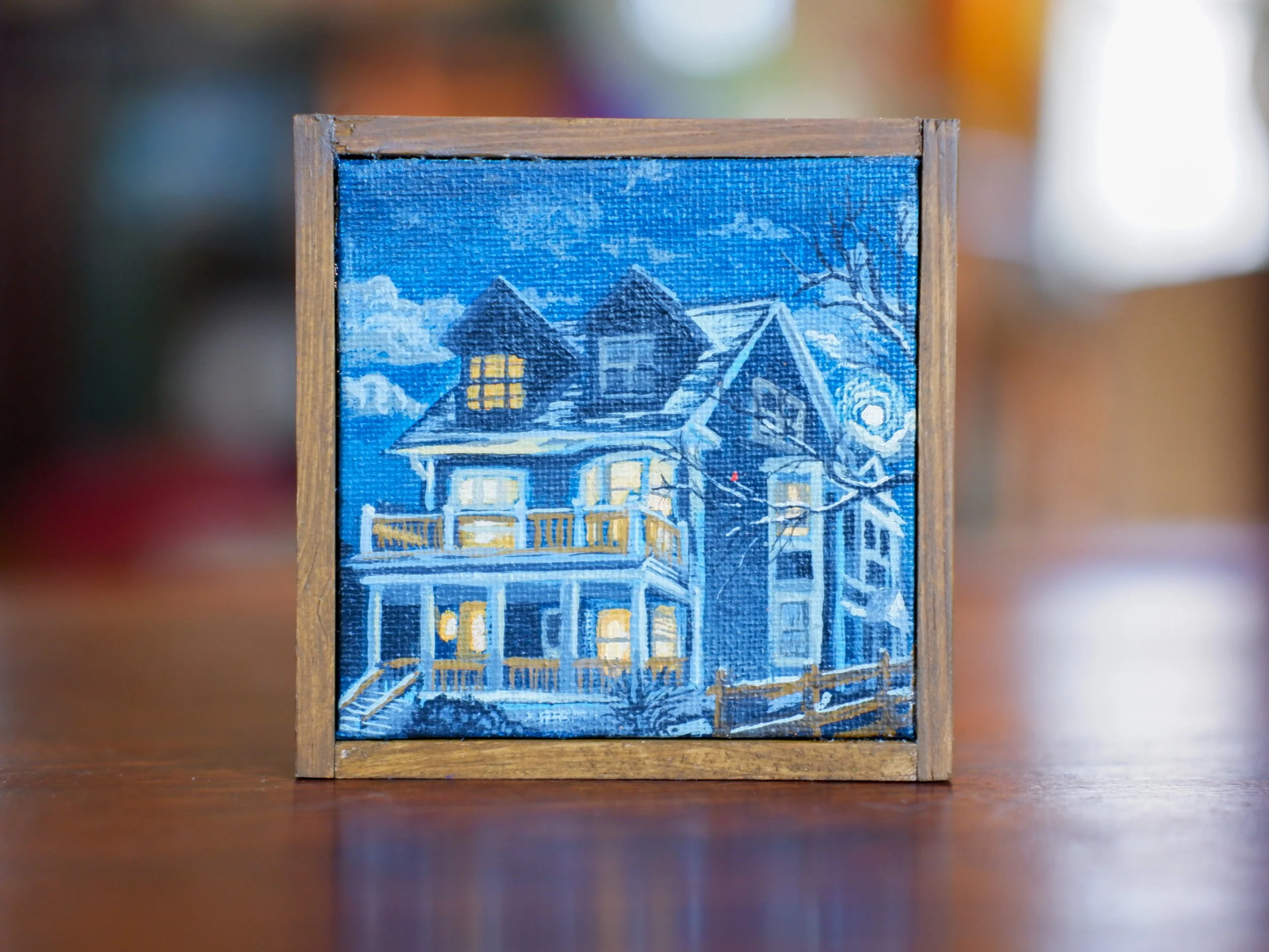 night walk - mini painting