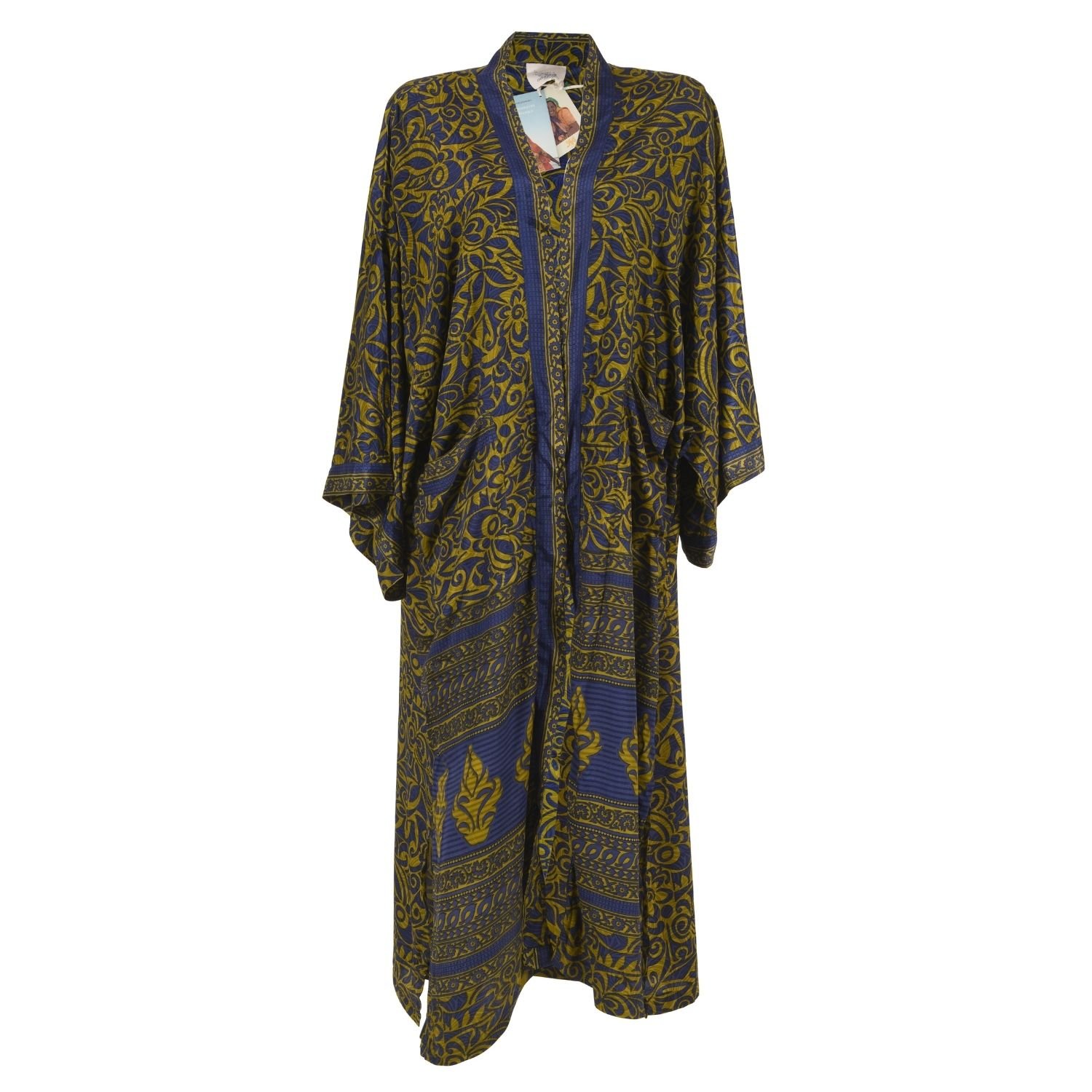 Bright Silk Maxi Kimono Robe — Loft & Daughter