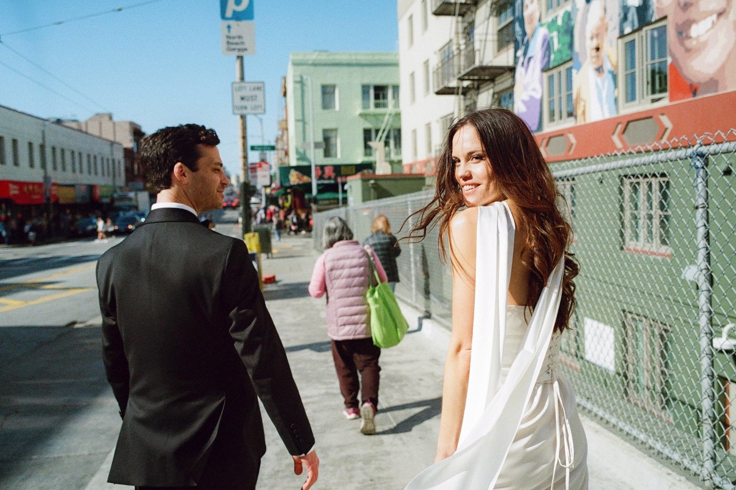 A fun post City Hall stroll through Chinatown with Alexis &amp; Conor last year. 🌹