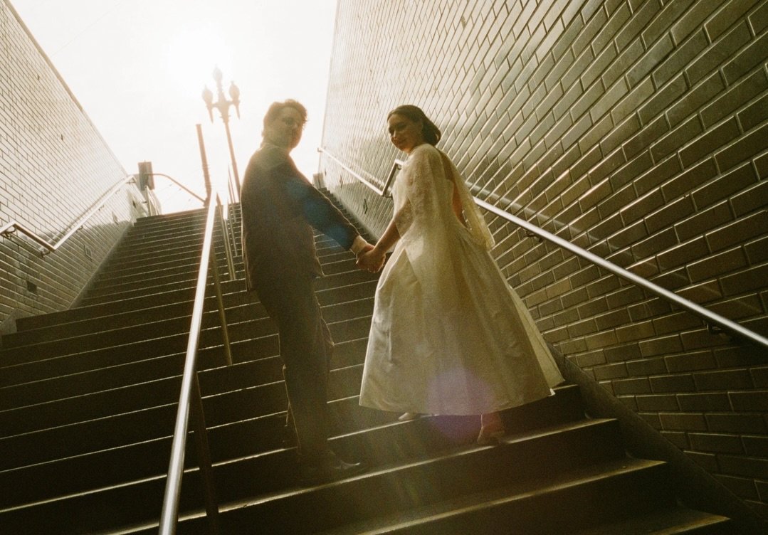 3 horizontal frames that I love from Katherine + Eoin&rsquo;s City Hall elopement and my first wedding of 2026. This was another wedding day @sfmuni ride, which is quickly becoming my favorite mode of transport for the elopement couples I work with. 