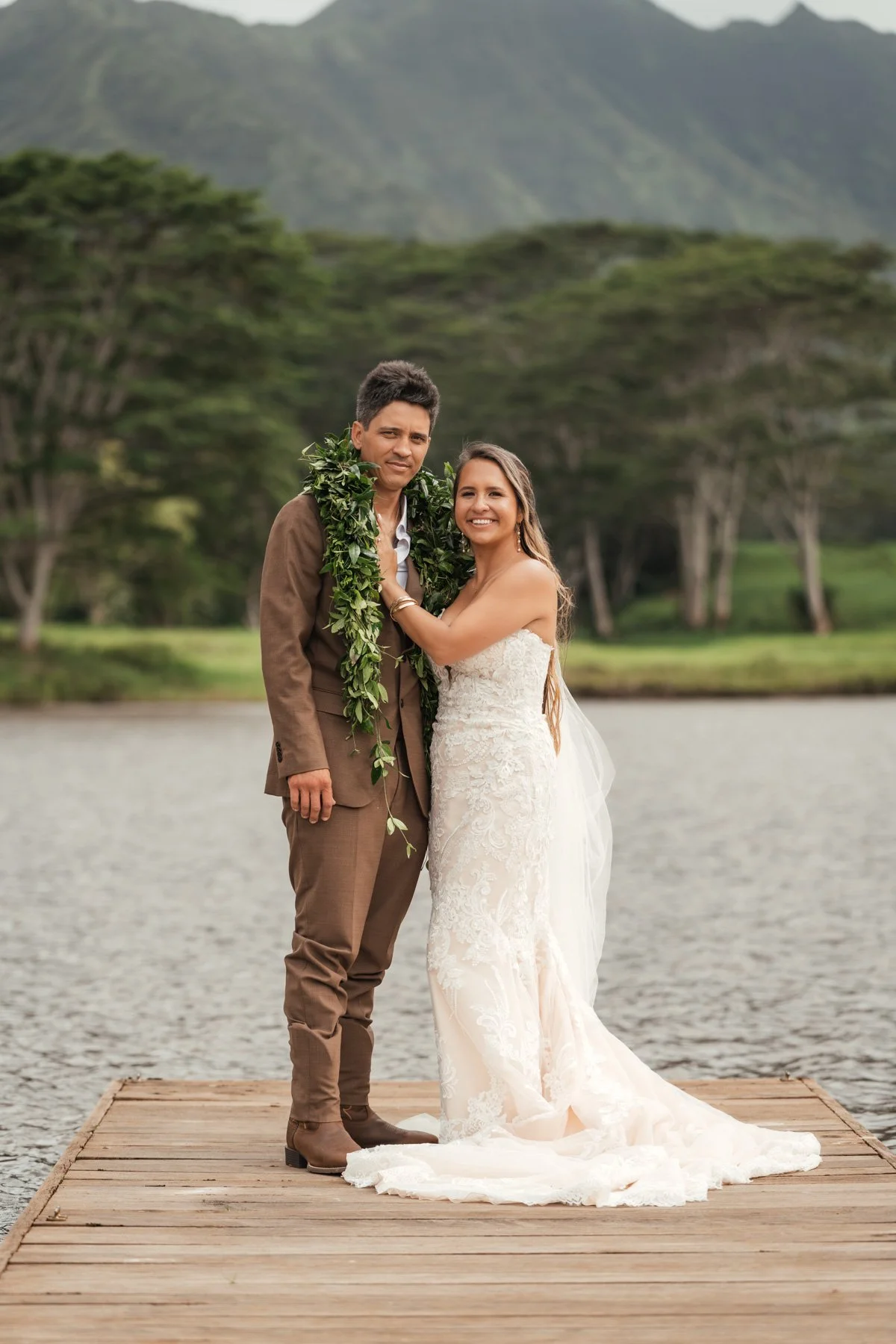 Wedding photography on the North Shore of Kauai. Kilauea waterfall is the perfect place for a small wedding and elopement photography in Hawaii for the romantic and adventurous couple with its gorgeous jungle scenes and a beautiful waterfall that cap
