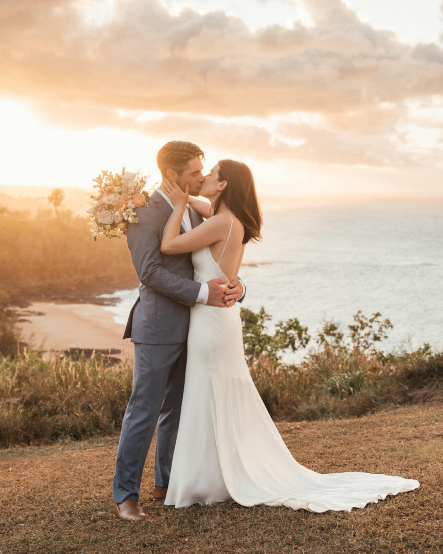 A beautiful, small, intimate wedding along the cliffs on the North Shore of Kauai.
