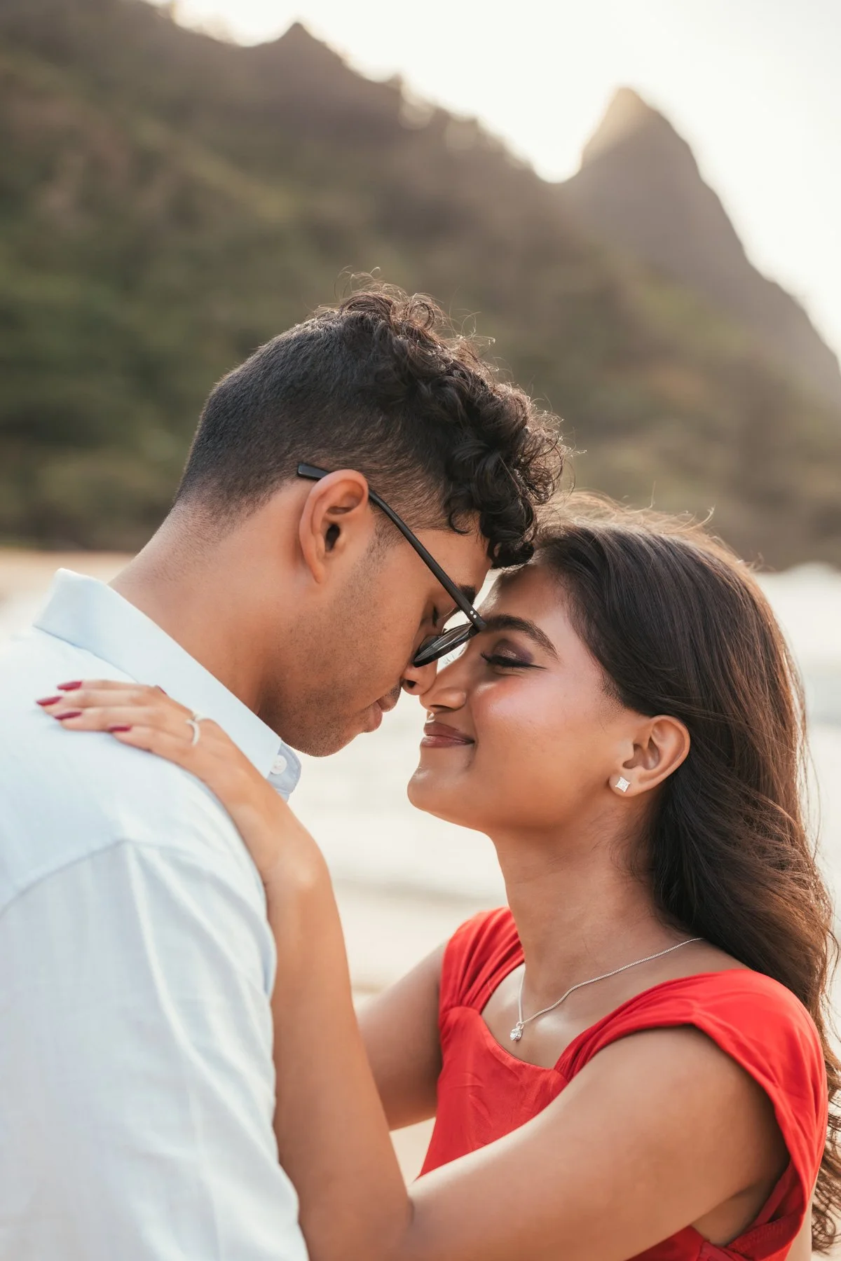 portraits of newly engaged couple