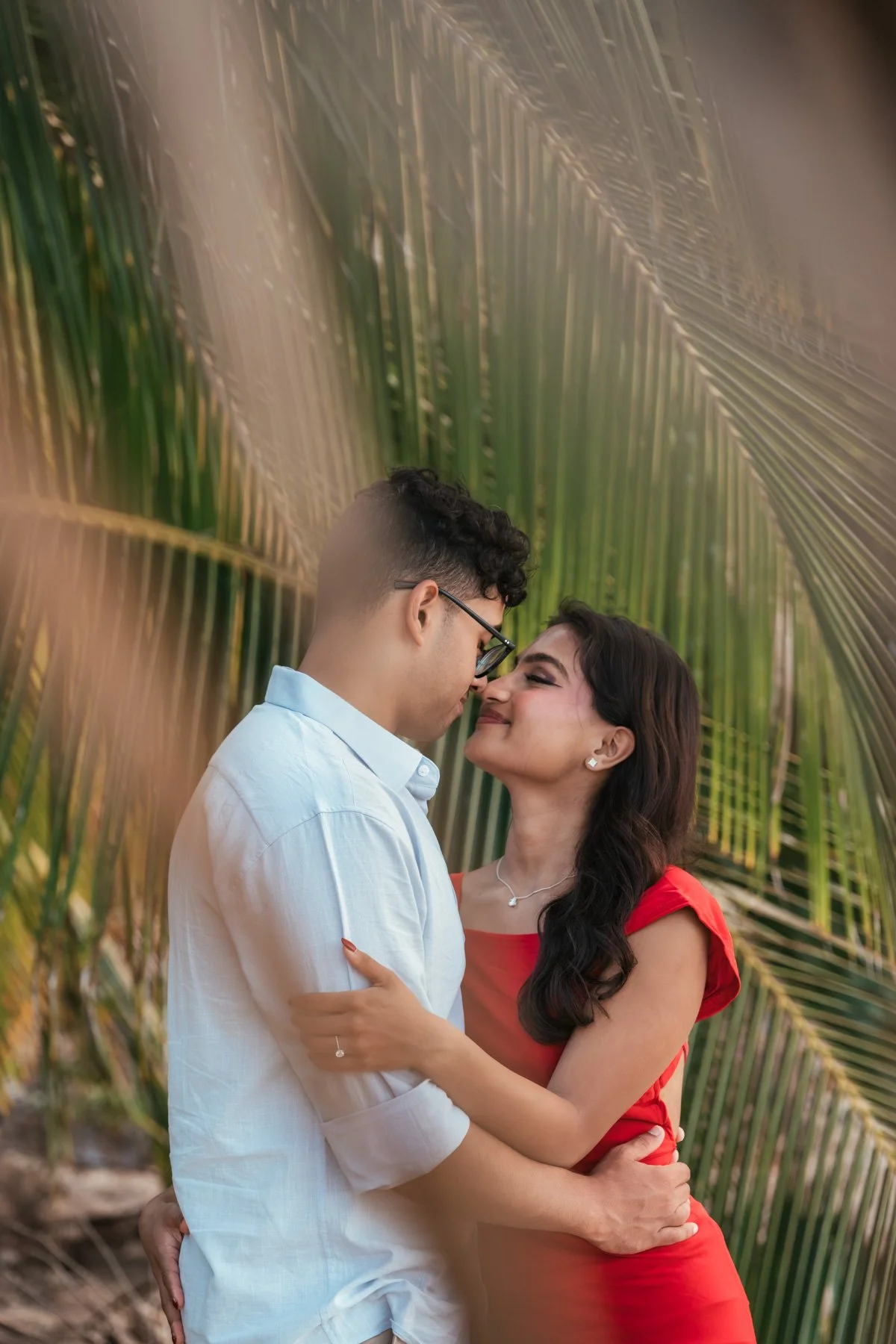 portraits of newly engaged couple