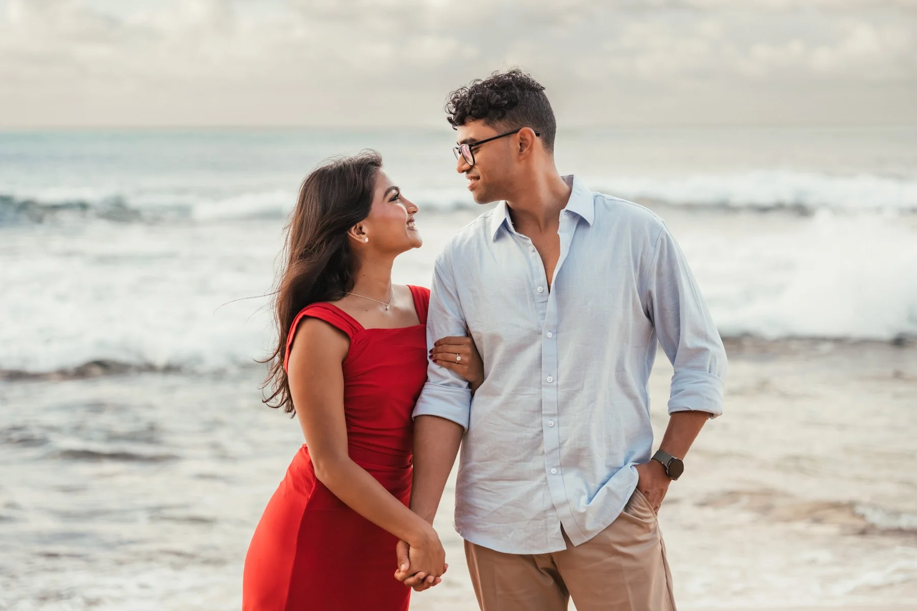 portraits of newly engaged couple