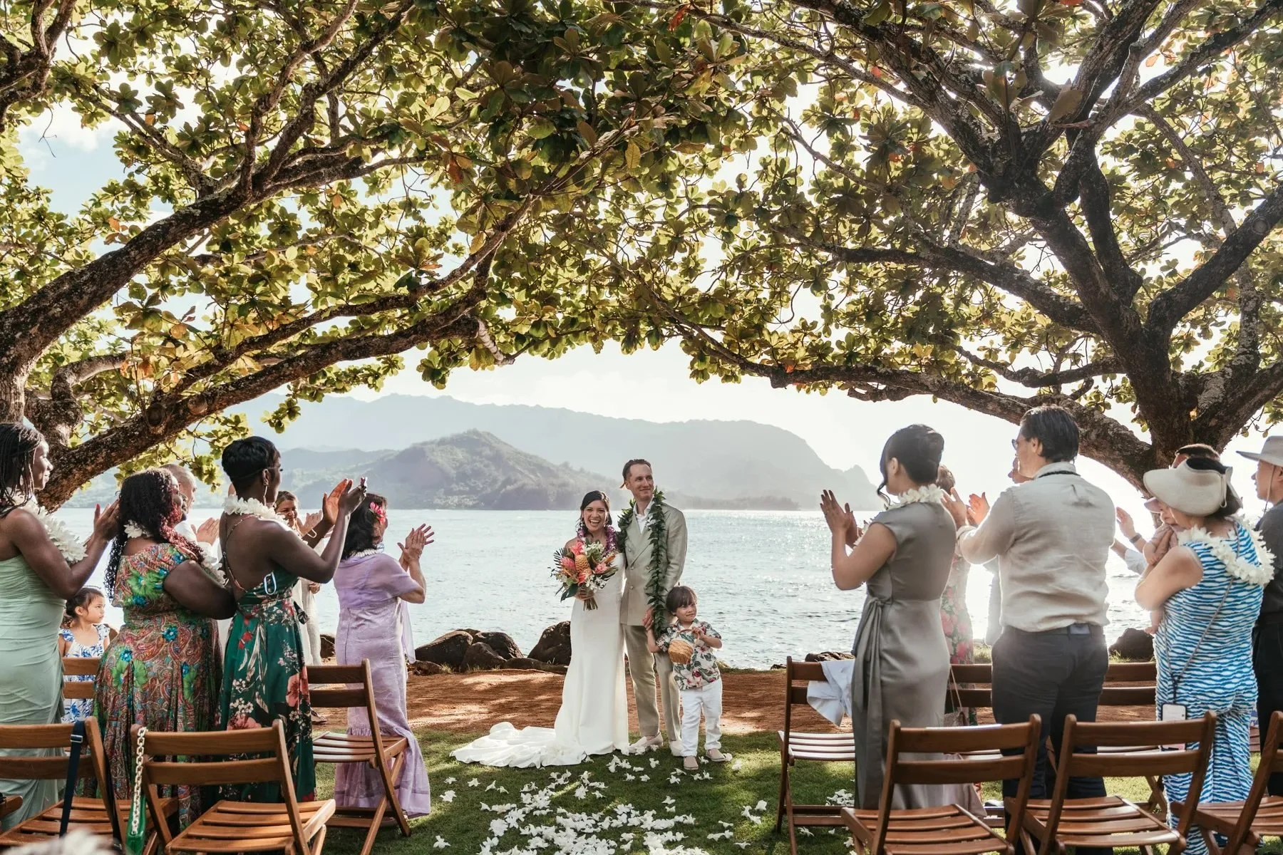 wedding ceremony at the 1 Hotel Hanalei Bay on Kauai