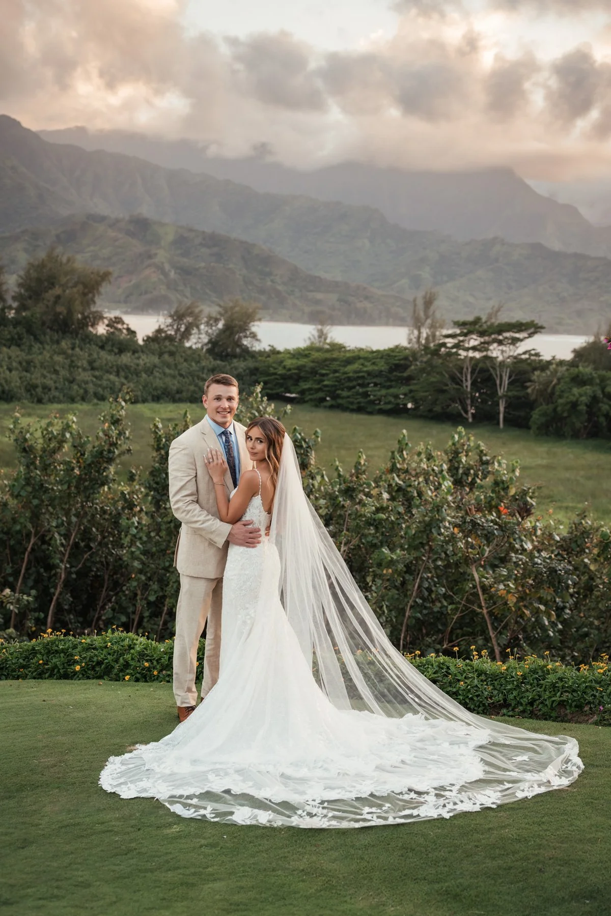 Bride and groom portraits on Kauai