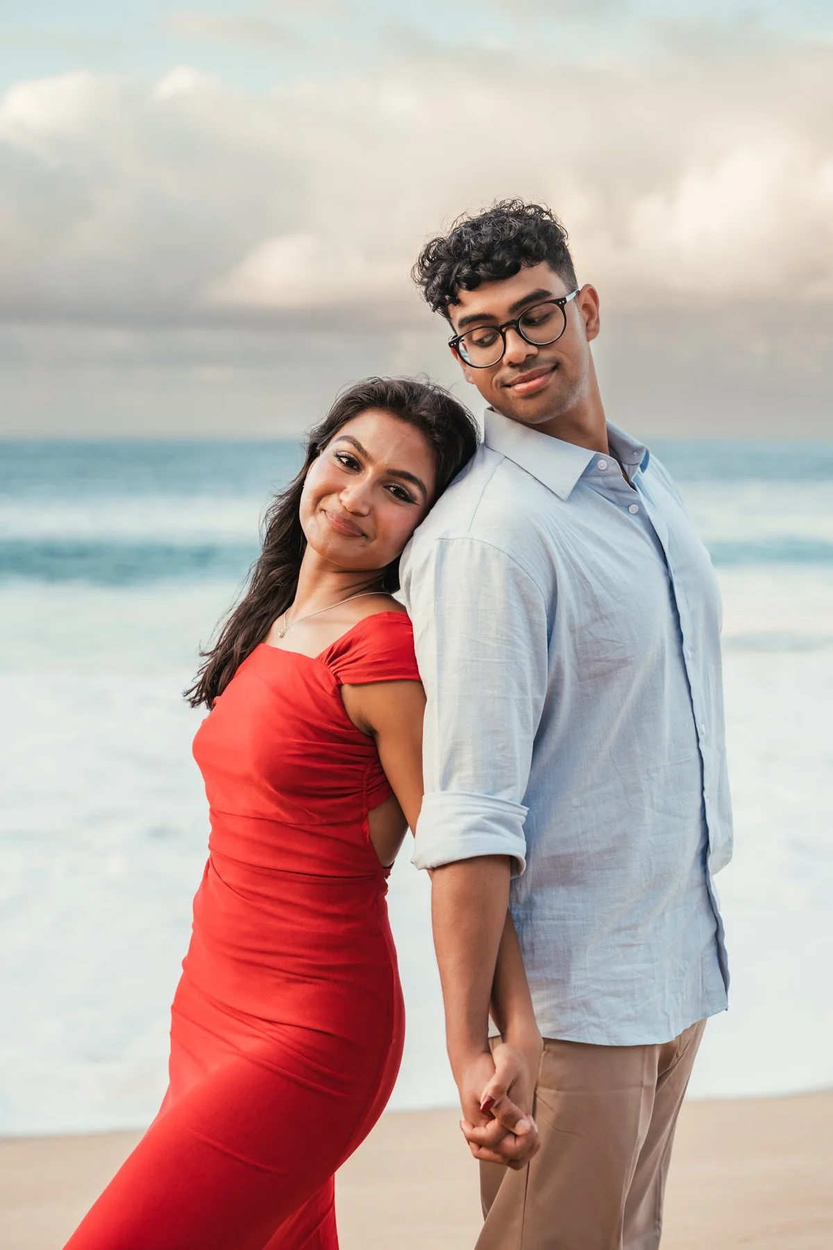 portraits of newly engaged couple