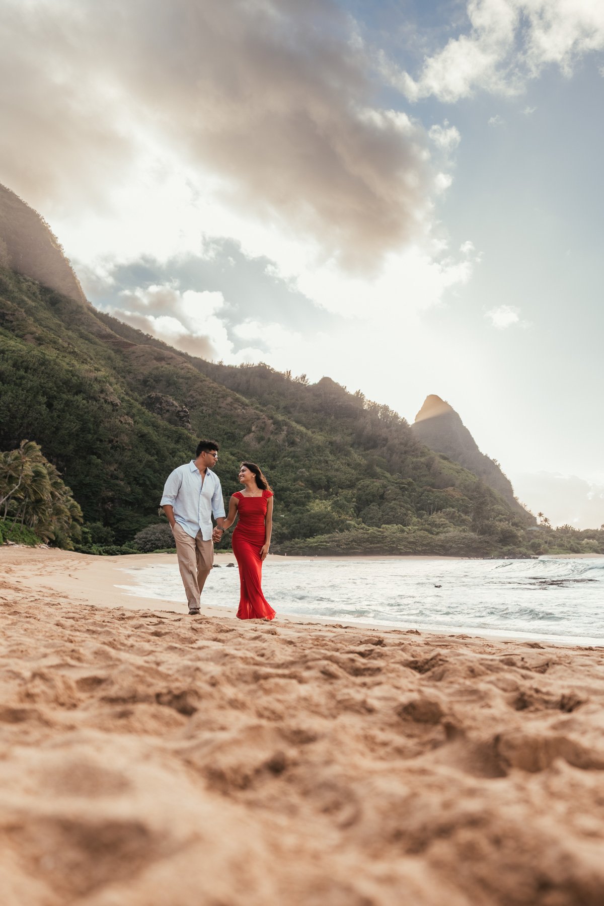 portraits of newly engaged couple