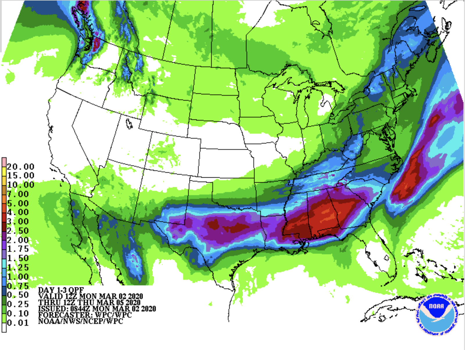 Stormy First Half of the Week