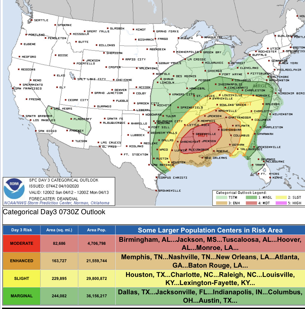 Big Bad Storms expected on Easter Sunday