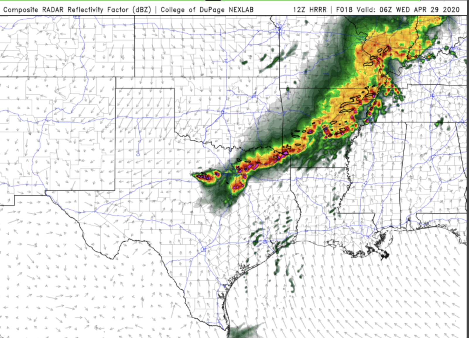 A Line of Storms Overnight