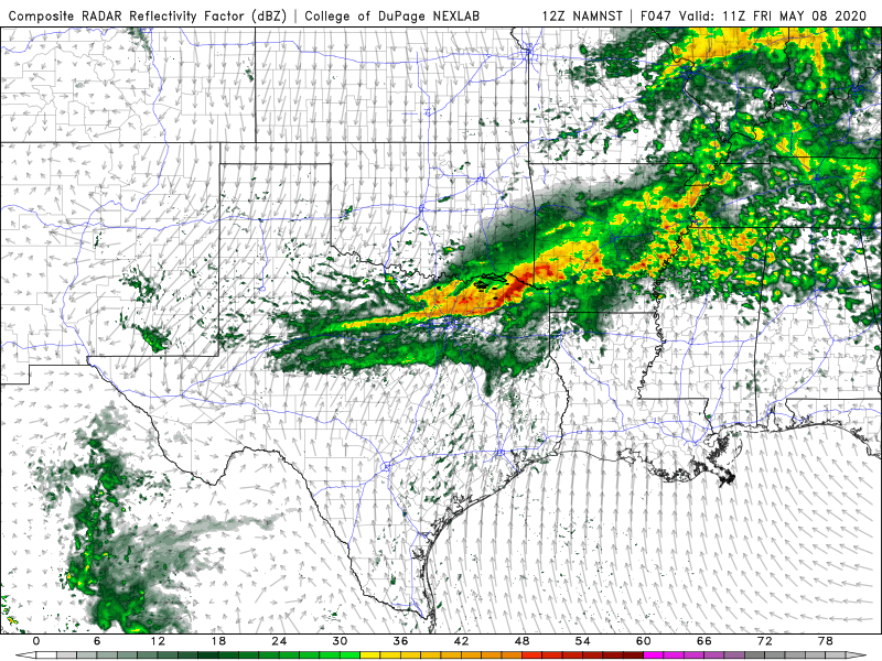 Strong cold front with some storms