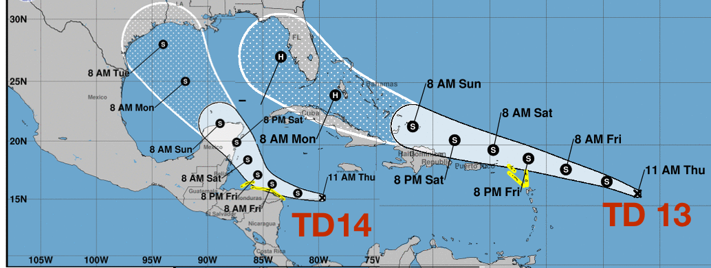 Two Tropical Depressions